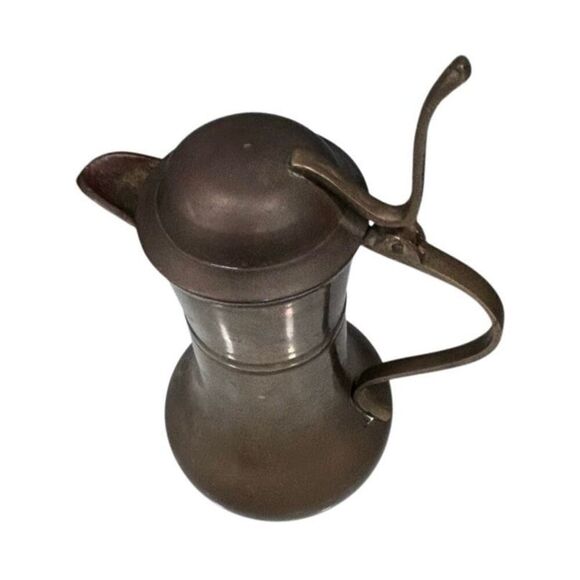 Antique Vintage Brass Pitcher 8” Lidded Made In India Metalware - Picture 7 of 15